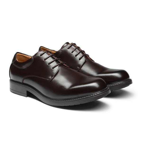 Men's Formal Synthetic Leather Dress Shoes - DARK BROWN - 5